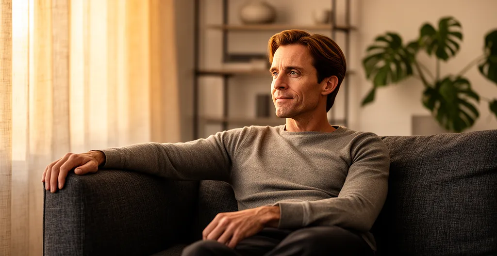 Moment de relaxation dans un intérieur moderne, ambiance zen et contemplative